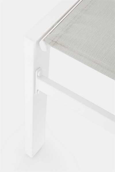 LETTINO HILDE BIANCO OUTDOOR ALLUMINIO C/RUOTE CM65X200X102H