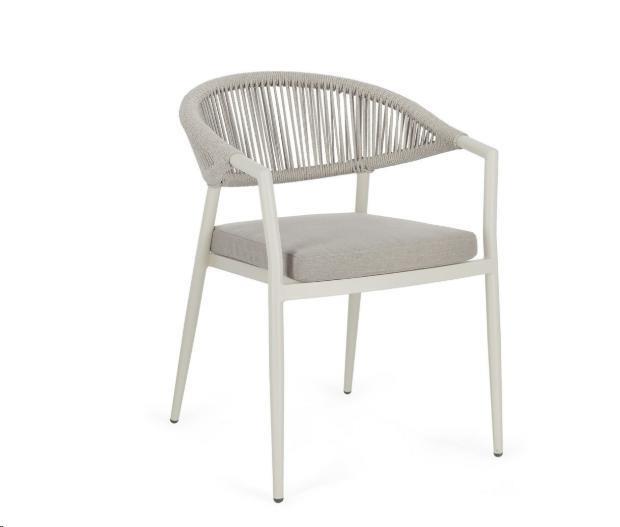 SEDIA MILLOR WALL OUTDOOR IN ALLUMINIO C/BRACCIOLI E CUSCINO