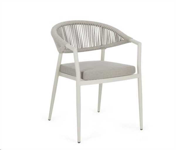 SEDIA MILLOR WALL OUTDOOR IN ALLUMINIO C/BRACCIOLI E CUSCINO