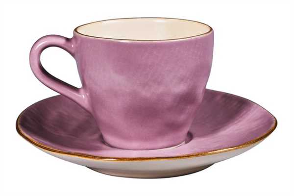 MEDITERRANEO TAZZINA CAFFE CON PIATTINO ROSA