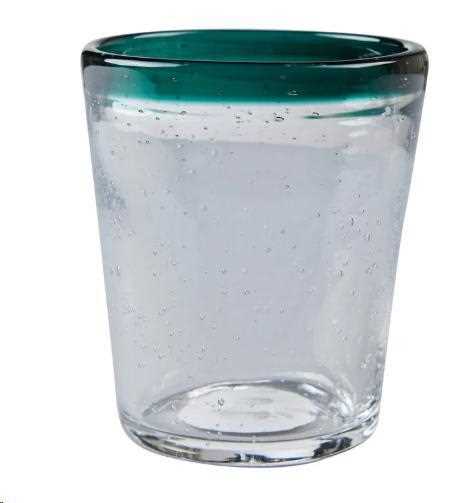 SET 4 BICCHIERI ACQUA PALOMA TRASP.BORDO VERDE CM.8X8X9