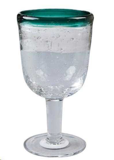 SET 4 CALICI VINO PALOMA TRASP.BORDO VERDE CM.8,3X8,3X17
