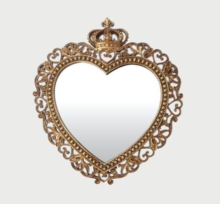 SPECCHIETTO CUORE CORONA GOLD H.30X27