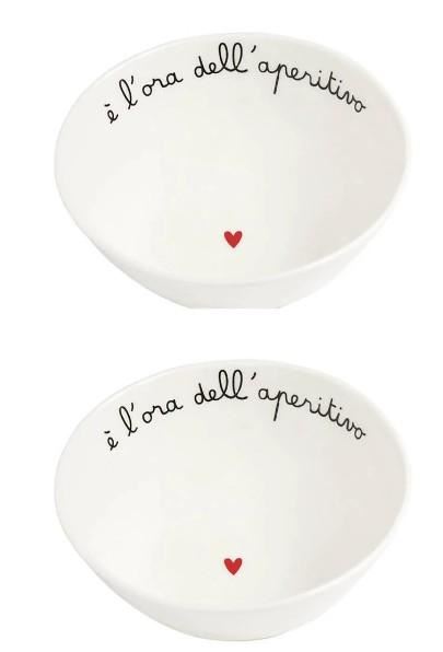 SET 2 COPPETTE D15.5X6.3 E' L'ORA DELL'APERITIVO