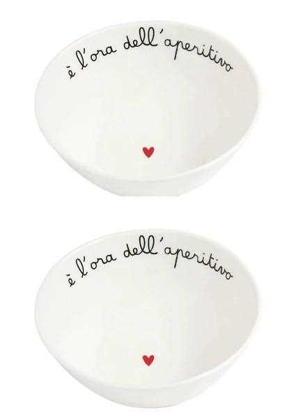 SET 2 COPPETTE D15.5X6.3 E' L'ORA DELL'APERITIVO