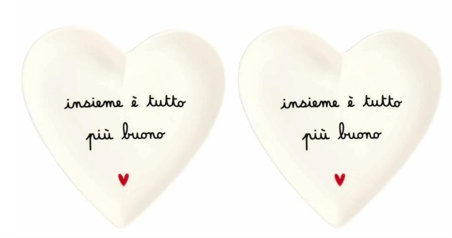 SET 2 PIATTI CUORE 18CM INSIEME E' TUTTO PIU' BUONO