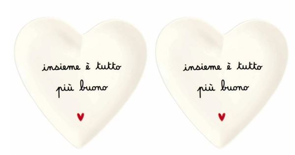 SET 2 PIATTI CUORE 18CM INSIEME E' TUTTO PIU' BUONO