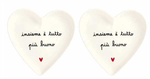 SET 2 PIATTI CUORE 18CM INSIEME E' TUTTO PIU' BUONO