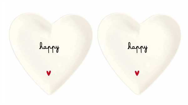 SET 2 PIATTI CUORE 18CM HAPPY