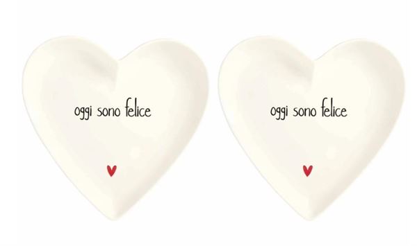 SET 2 PIATTI CUORE 18CM OGGI SONO FELICE