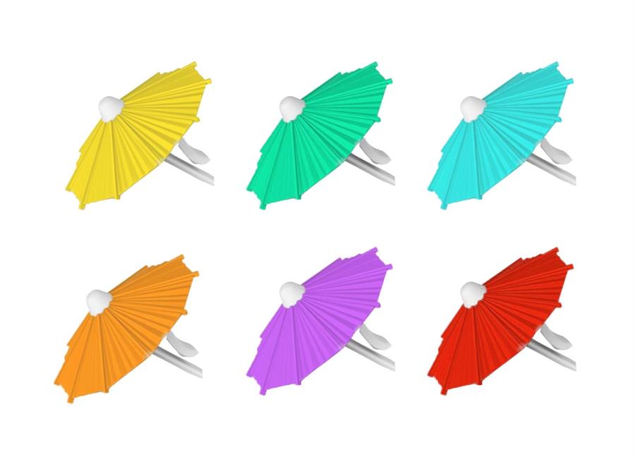 SEGNABICCHIERE OMBRELLINO 6 COLORI ASSORTITI SILICONE DISPLA