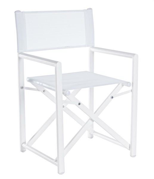 SEDIA REGISTA TAYLOR BIANCO CM. 56X48XH86 OUTDOOR ALLUMINIO