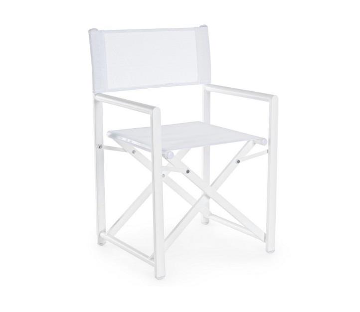 SEDIA REGISTA TAYLOR BIANCO CM. 56X48XH86 OUTDOOR ALLUMINIO