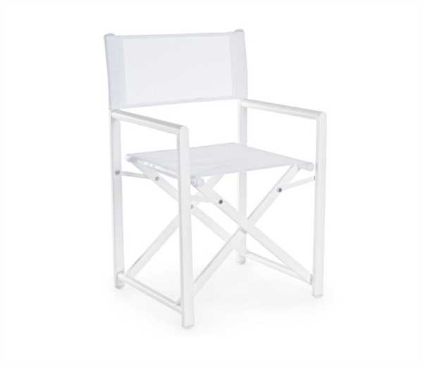 SEDIA REGISTA TAYLOR BIANCO CM. 56X48XH86 OUTDOOR ALLUMINIO
