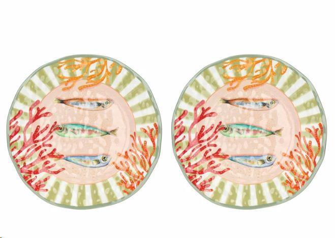 LITORALE SET 2 PIATTI PIANI 27CM IN MELAMINA