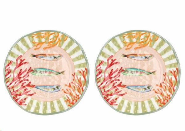 LITORALE SET 2 PIATTI PIANI 27CM IN MELAMINA