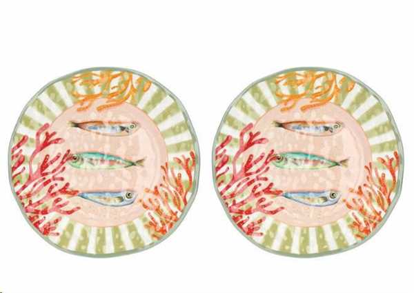 LITORALE SET 2 PIATTI PIANI 27CM IN MELAMINA