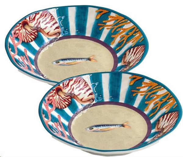 LITORALE SET 2 PIATTI FONDI 21CM IN MELAMINA