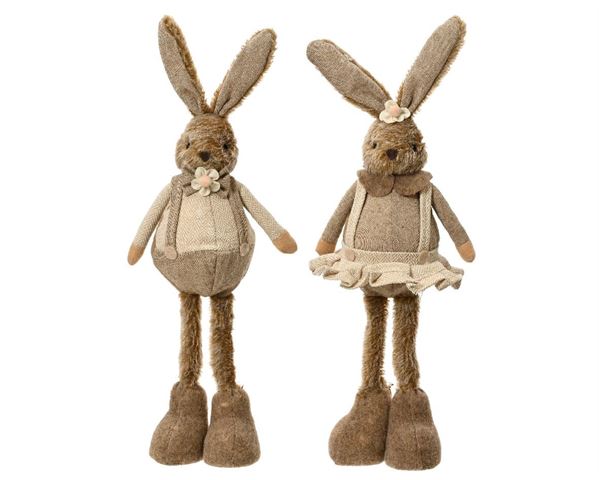 CONIGLIO POLIESTERE MARRONE 2 MOD. ASSORTITI CM.15X9XH.50