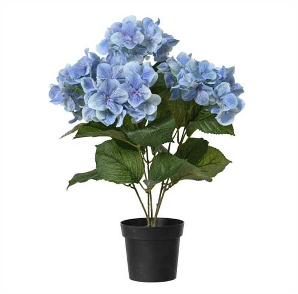 ORTENSIA IN POLIESTERE/PLASTICA BLU CM D.28XH.46