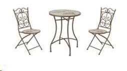 SET TAVOLO CM.D58+2 SEDIE ABERDEEN FERRO/PIETRA MOSAICO