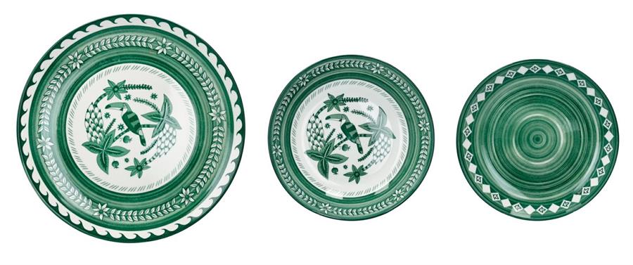 TAVOLA 18 PZ TUKA-TUKA VERDE PORCELLANA