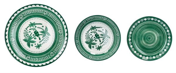 TAVOLA 18 PZ TUKA-TUKA VERDE PORCELLANA