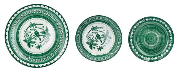 TAVOLA 18 PZ TUKA-TUKA VERDE PORCELLANA