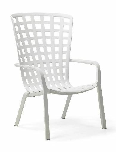 POLTRONA DA GIARDINO RELAX FOLIO BIANCO CM.72X81XH113