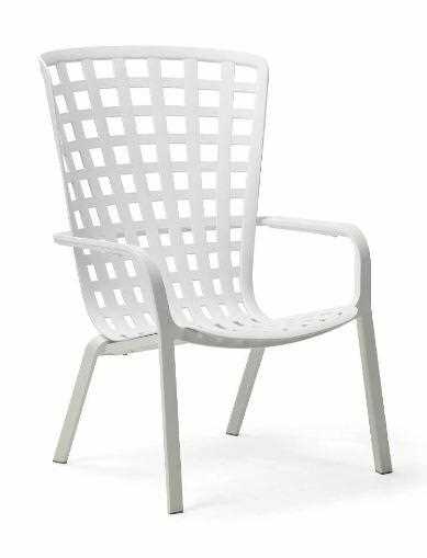 POLTRONA DA GIARDINO RELAX FOLIO BIANCO CM.72X81XH113