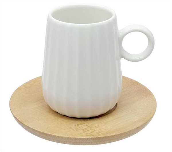 SET 6 TAZZINE CAFFE CON PIATTINO INTAVOLA  RIGHE