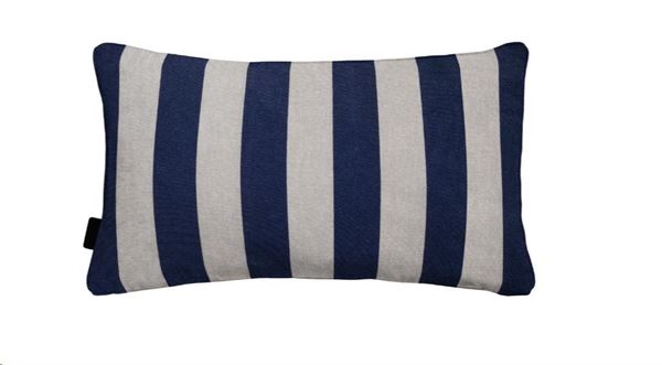 CUSCINO DECO.PIPING POLIESTERE/COTONE 30x50cm AMORA BLUE