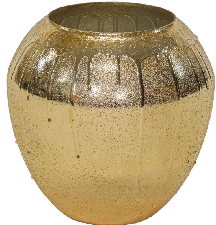 VASO OMAN DRIP GOLD VETRO D26H26