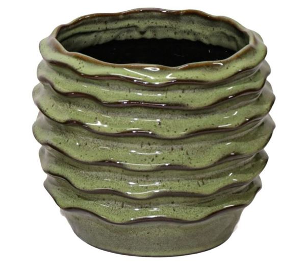 VASO BOHEME WAVE GREEN D19H15
