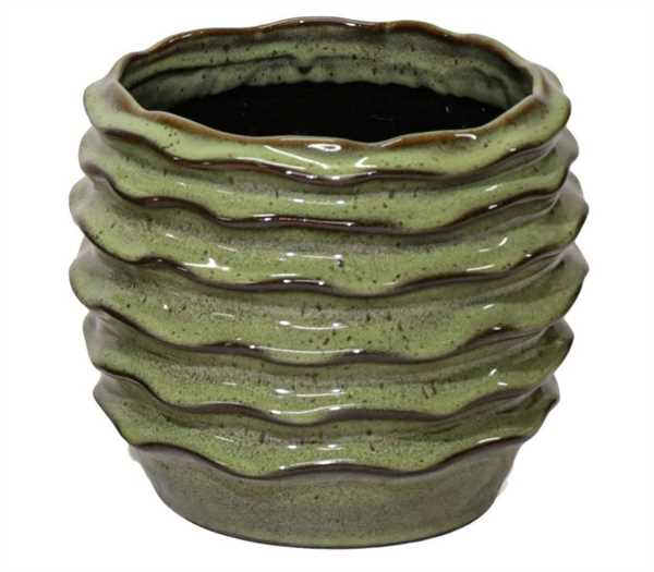 VASO BOHEME WAVE GREEN D19H15