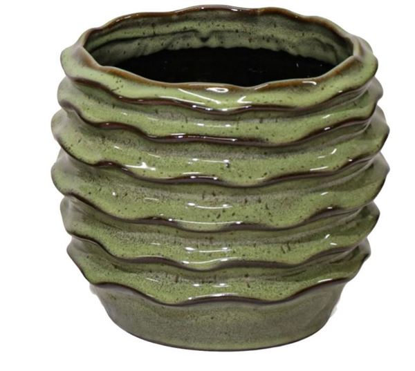 VASO BOHEME WAVE GREEN D23H17