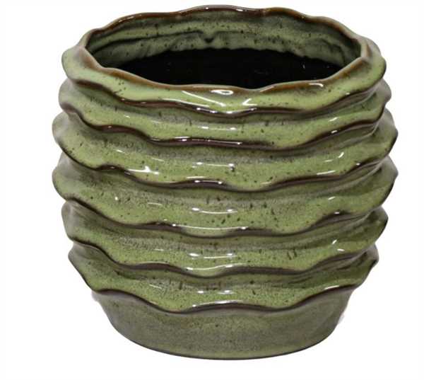 VASO BOHEME WAVE GREEN D23H17