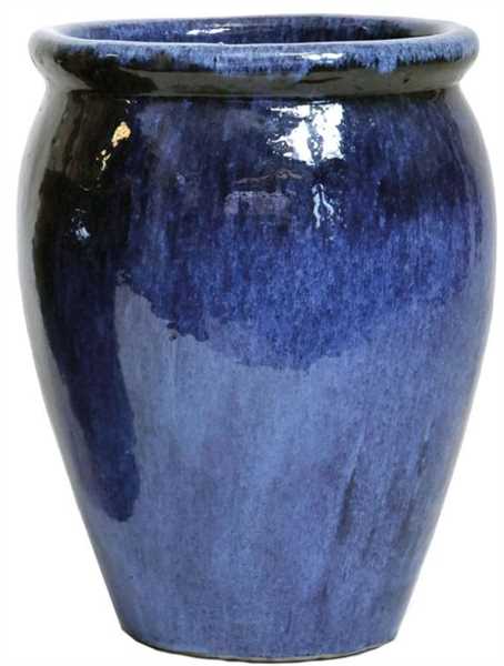 VASO SMALTATO STRETCHED OUTDOOR BLUE D.38X50