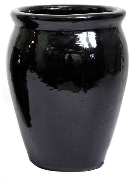 VASO SMALTATO STRETCHED OUTDOOR SHINY BLACK D.38X50