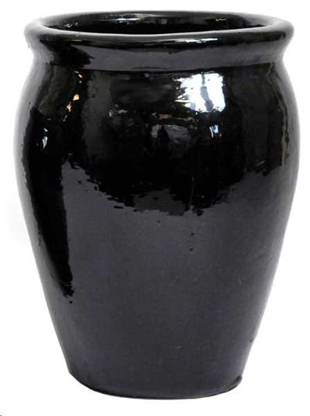 VASO SMALTATO STRETCHED OUTDOOR SHINY BLACK D.38X50