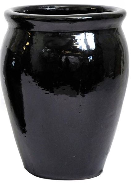 VASO SMALTATO STRETCHED OUTDOOR SHINY BLACK D.27X40