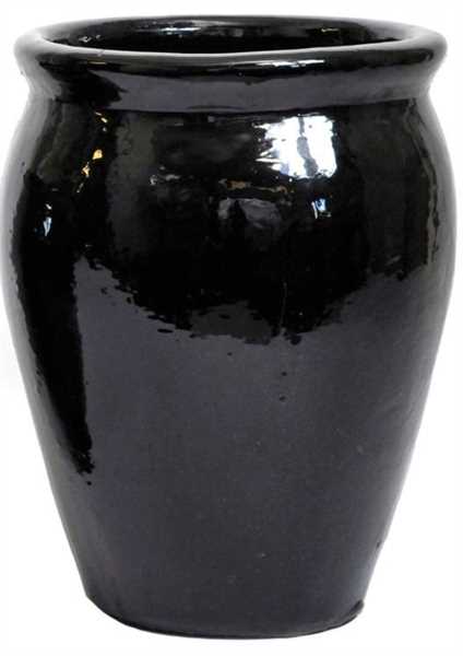 VASO SMALTATO STRETCHED OUTDOOR SHINY BLACK D.27X40