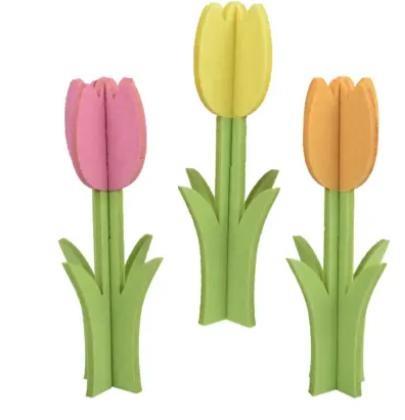 TULIPANO FELTRO ASSORTITO 3COLORI D.13.5CMXH.40CM