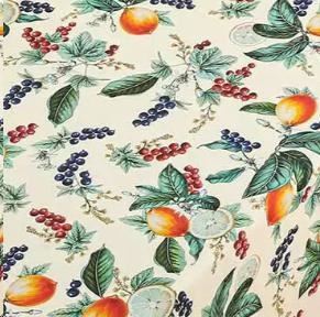 TOVAGLIA A METR.COTONE/POLIESTERE ARANCE CON FOGLIE H.140CM