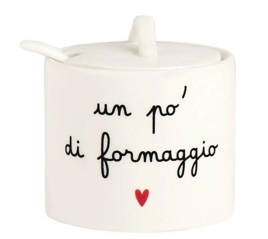 FORMAGGIERA CERAMICA D.8.3X8.5CM UN PO' DI FORMAGGIO