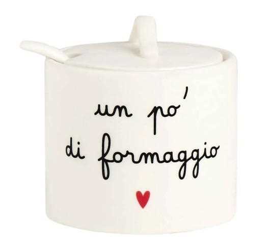 FORMAGGIERA CERAMICA D.8.3X8.5CM UN PO' DI FORMAGGIO
