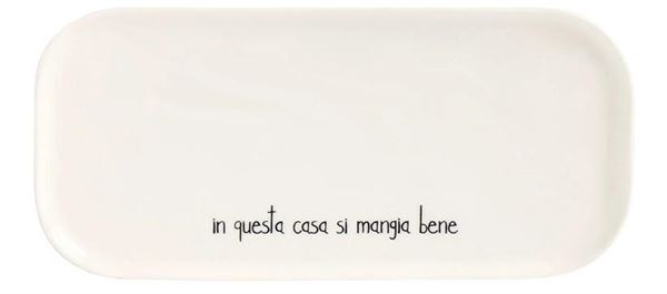 PIATTO CERAMICA 31.8x15CM IN QUESTA CASA SI MANGIA BENE