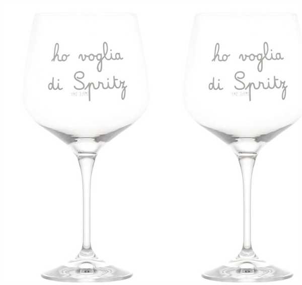 SET 2 CALICI VETRO HO VOGLIA DI SPRITZ 82CL