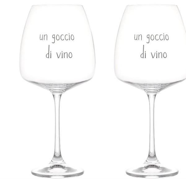 SET 2 CALICI VETRO 77CL UN GOCCIO DI VINO