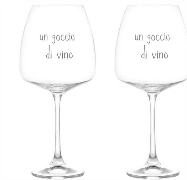 SET 2 CALICI VETRO 77CL UN GOCCIO DI VINO